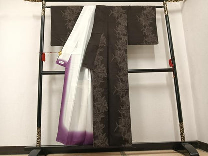 平和屋着物●本場大島紬　花間道　やまと誂製　正絹　逸品　AABK8132ph