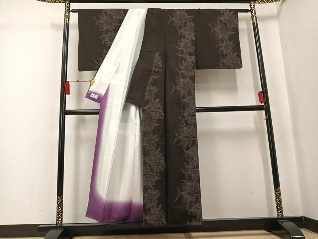 平和屋着物●本場大島紬　花間道　やまと誂製　正絹　逸品　AABK8132ph