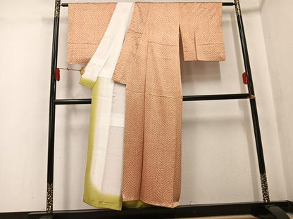 平和屋着物●名門　藤娘きぬたや　杢目絞り　正絹　逸品　AABK8133ph