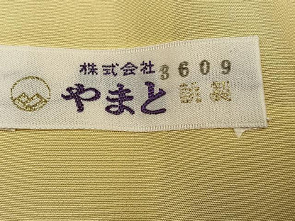 平和屋着物●上質な色無地　紋意匠　砥粉色　やまと誂製　正絹　逸品　AABK8135ph