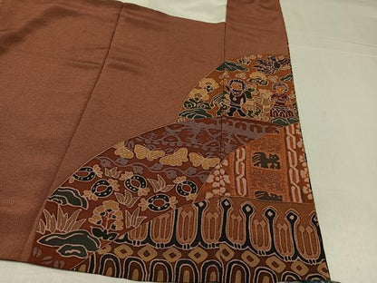 平和屋着物●訪問着　総刺繍　中国三大刺繍　汕頭刺繍　スワトウ刺繍　人物壁画文様　金糸　鬼しぼ縮緬　正絹　逸品　AABK8139ph