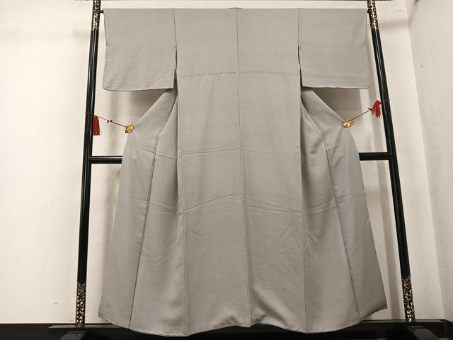 平和屋着物●上質な色無地　利休白茶色　正絹　逸品　AABK8140ph