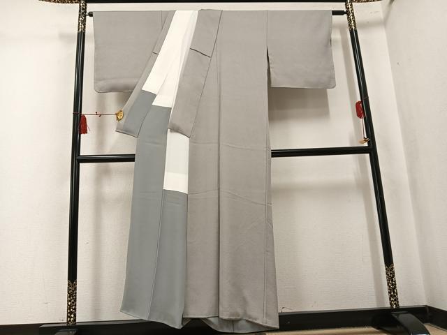 平和屋着物●上質な色無地　利休白茶色　正絹　逸品　AABK8140ph