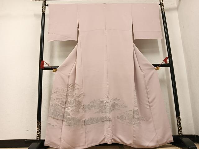 平和屋着物●豪華色留袖　寿光織　風景文　銀糸　正絹　逸品　AABK8142ph
