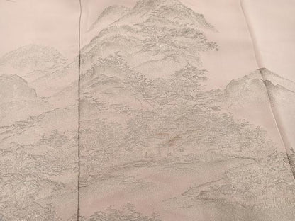 平和屋着物●豪華色留袖　寿光織　風景文　銀糸　正絹　逸品　AABK8142ph