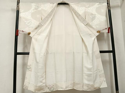 平和屋着物●長襦袢　袷　地紋起こし　花の詩　梅地紋　暈し染め　正絹　逸品　未使用　AABK8143ph