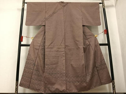 平和屋着物●二代目 川村久太郎　訪問着　紬地　花づくし　正絹　逸品　未使用　AABK8145ph