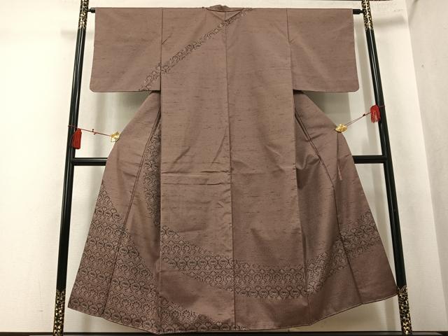 平和屋着物●二代目 川村久太郎　訪問着　紬地　花づくし　正絹　逸品　未使用　AABK8145ph