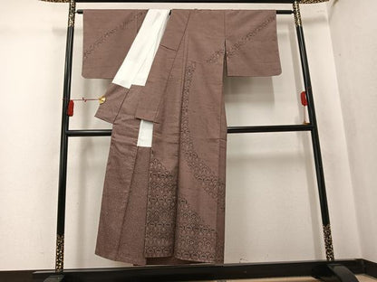平和屋着物●二代目 川村久太郎　訪問着　紬地　花づくし　正絹　逸品　未使用　AABK8145ph