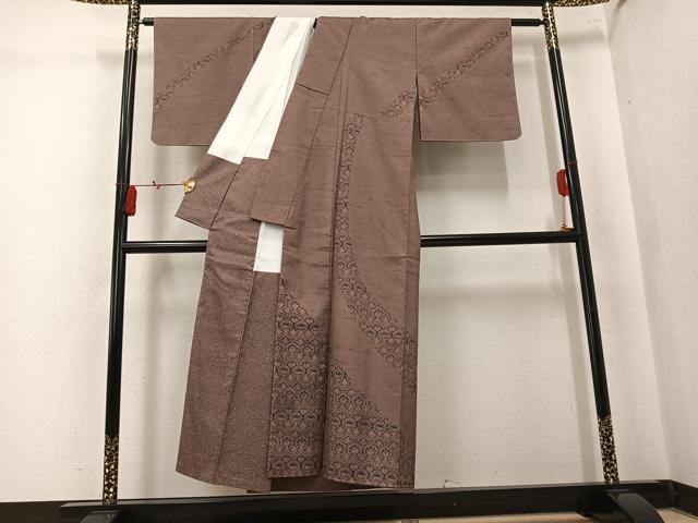 平和屋着物●二代目 川村久太郎　訪問着　紬地　花づくし　正絹　逸品　未使用　AABK8145ph