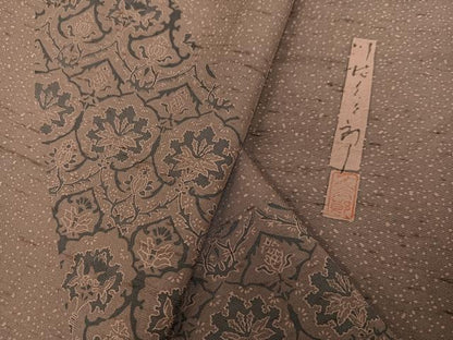 平和屋着物●二代目 川村久太郎　訪問着　紬地　花づくし　正絹　逸品　未使用　AABK8145ph