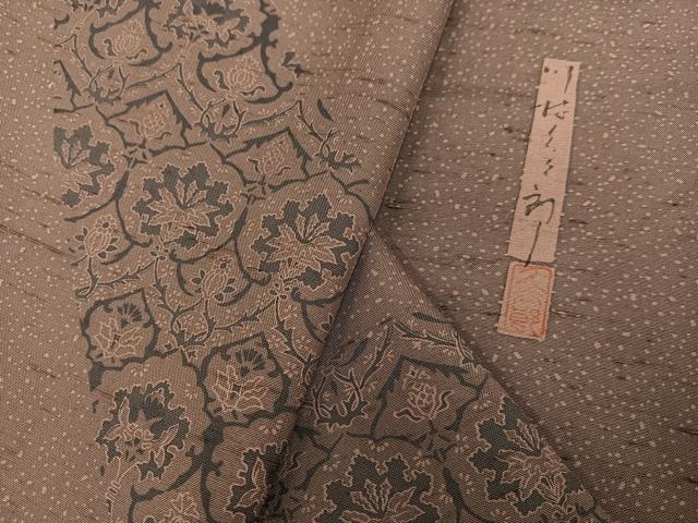 平和屋着物●二代目 川村久太郎　訪問着　紬地　花づくし　正絹　逸品　未使用　AABK8145ph
