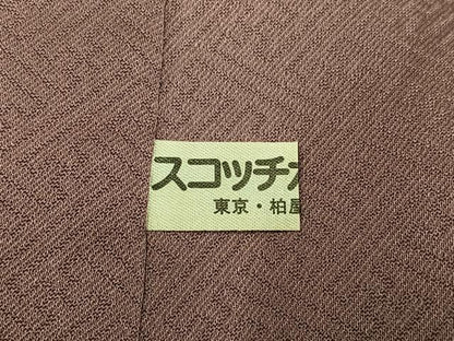 平和屋着物●上質な色無地　草花地紋　梅染色　正絹　逸品　AABK8147ph