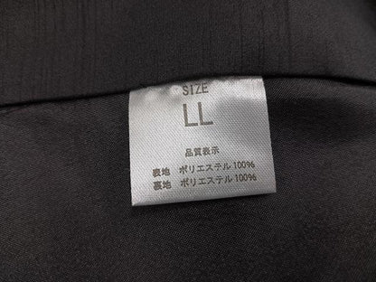 平和屋着物●男性　黒紋付　羽織セット　キングサイズ　洗える着物　AABK8150ph
