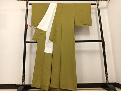 平和屋着物●上質な色無地　梅幸茶色　正絹　逸品　AABK8154ph