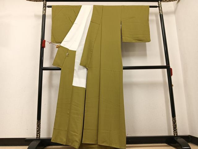 平和屋着物●上質な色無地　梅幸茶色　正絹　逸品　AABK8154ph