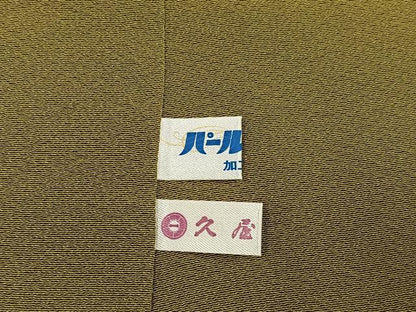 平和屋着物●上質な色無地　梅幸茶色　正絹　逸品　AABK8154ph