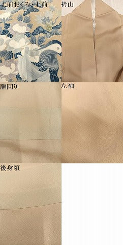 平和屋着物●豪華色留袖　友禅　鴛鴦枝花文　正絹　逸品　AABK8157ph