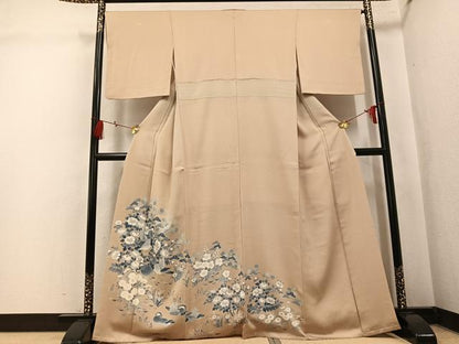 平和屋着物●豪華色留袖　友禅　鴛鴦枝花文　正絹　逸品　AABK8157ph