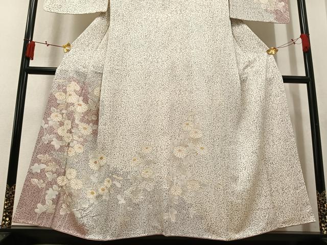 平和屋着物●訪問着　草花文　金彩　ますいわ屋扱い　正絹　逸品　AABK8158ph