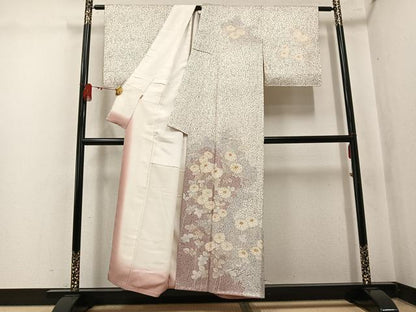 平和屋着物●訪問着　草花文　金彩　ますいわ屋扱い　正絹　逸品　AABK8158ph