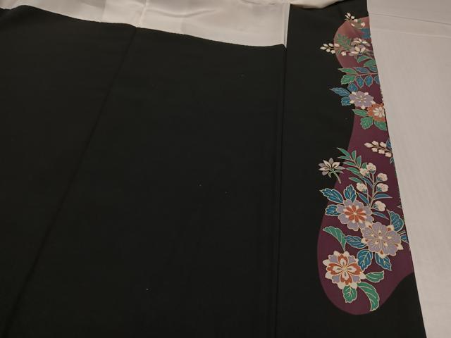 平和屋着物●豪華黒留袖　作家物　鳳凰草花文　暈し染め　金彩　正絹　逸品　AABK8160ph