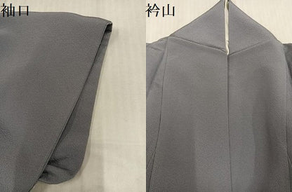平和屋着物●上質な色無地　銀鼠色　正絹　逸品　AABK8161ph