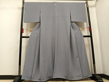 平和屋着物●上質な色無地　銀鼠色　正絹　逸品　AABK8161ph