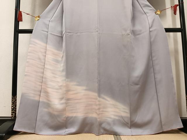 平和屋着物●訪問着　霞文　暈し染め　正絹　逸品　AABK8163ph