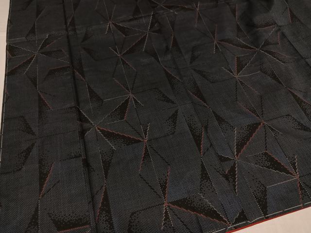 平和屋着物●本場大島紬　7マルキ　幾何学文様　正絹　逸品　未使用　AABK8164ph