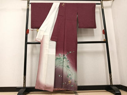 平和屋着物●訪問着　刺繍　葡萄　栗鼠　暈し染め　金銀彩　やまと誂製　正絹　逸品　AABK8165ph