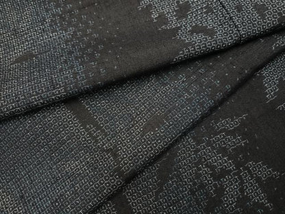 平和屋着物●結城紬　100亀甲　莢豌豆　正絹　逸品　AABK8167ph