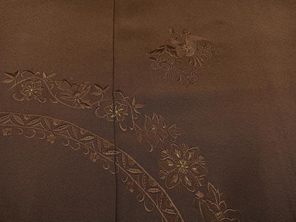 平和屋着物●中国三大刺繍　汕頭刺繍　スワトウ刺繍　訪問着　総刺繍　花鳥文　暈し染め　正絹　逸品　AABK8169ph