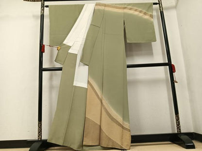 平和屋着物●訪問着　作家物　絞り　吉祥花文　暈し染め　金彩　正絹　逸品　AABK8171ph