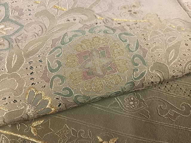 平和屋着物●中国三大刺繍　汕頭刺繍　スワトウ刺繍　訪問着　総刺繍　草花文　暈し染め　正絹　逸品　AABK8172ph