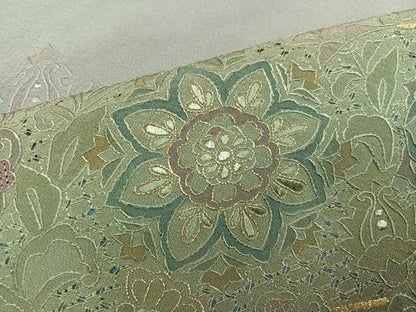 平和屋着物●中国三大刺繍　汕頭刺繍　スワトウ刺繍　訪問着　総刺繍　草花文　暈し染め　正絹　逸品　AABK8172ph
