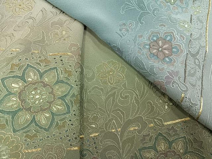 平和屋着物●中国三大刺繍　汕頭刺繍　スワトウ刺繍　訪問着　総刺繍　草花文　暈し染め　正絹　逸品　AABK8172ph