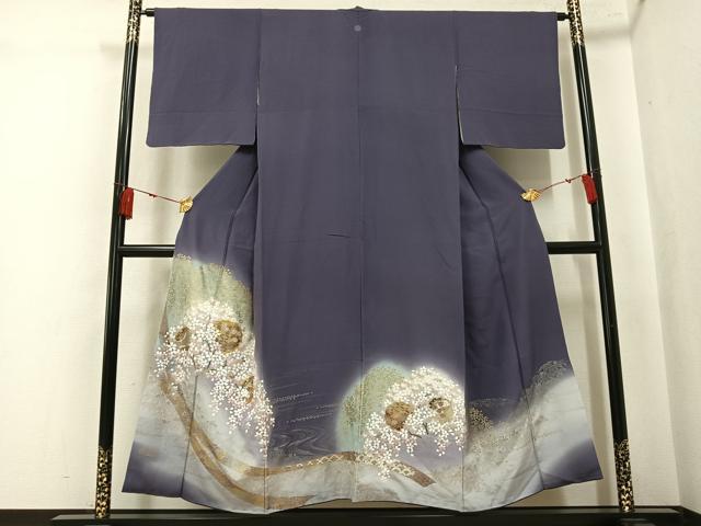 平和屋着物●豪華色留袖　駒刺繍　雪輪花文　暈し染め　金銀彩　正絹　逸品　AABK8173ph