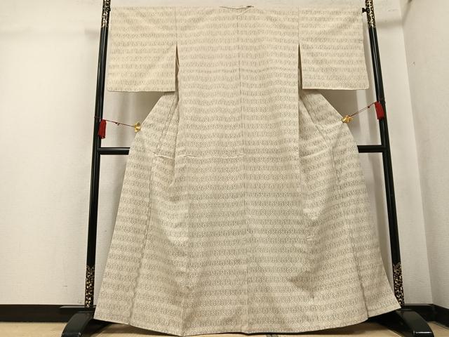 平和屋着物●本塩沢　幾何学文様　正絹　逸品　AABK8174ph