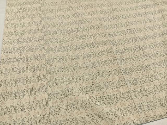 平和屋着物●本塩沢　幾何学文様　正絹　逸品　AABK8174ph