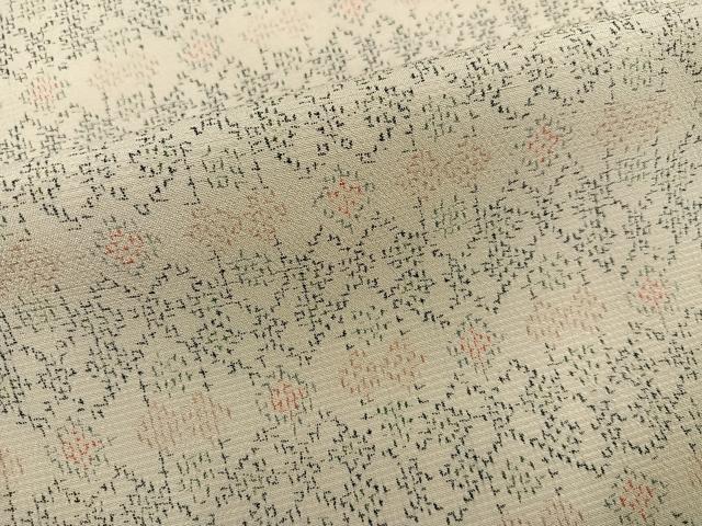 平和屋着物●本塩沢　幾何学文様　正絹　逸品　AABK8174ph
