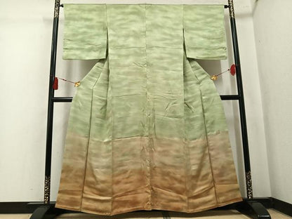 平和屋着物●ろう彩工芸　奥村一心　訪問着　霞文　暈し染め　正絹　逸品　AABK8178ph