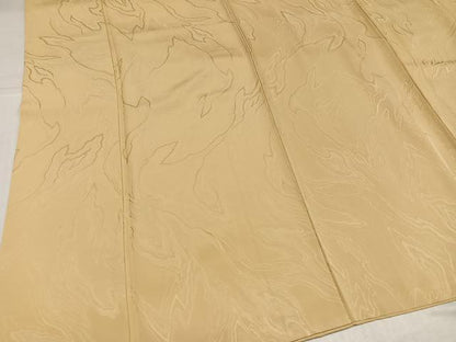平和屋着物●上質な色無地　流水地紋　蜂蜜色　正絹　逸品　AABK8180ph