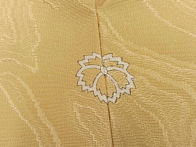 平和屋着物●上質な色無地　流水地紋　蜂蜜色　正絹　逸品　AABK8180ph