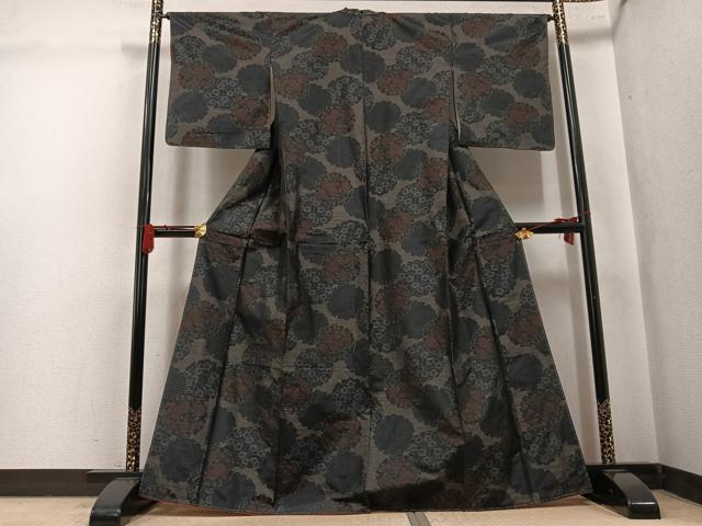 平和屋着物●本場大島紬　雪輪花文　正絹　逸品　未使用　AABK8183ph