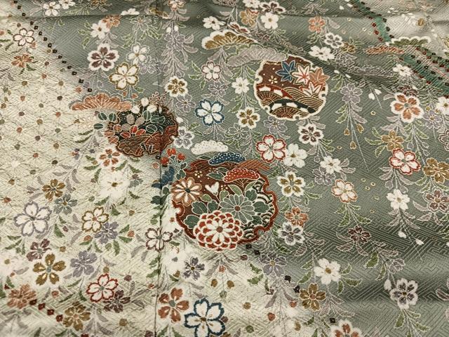 平和屋着物●訪問着　絞り　雪輪飾花文　暈し染め　金彩　正絹　逸品　AABK8184ph