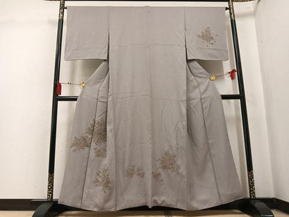 平和屋着物●中国三大刺繍　汕頭刺繍　スワトウ刺繍　訪問着　総刺繍　花楽器文　金糸　正絹　逸品　AABK8189ph