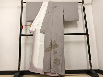 平和屋着物●中国三大刺繍　汕頭刺繍　スワトウ刺繍　訪問着　総刺繍　花楽器文　金糸　正絹　逸品　AABK8189ph