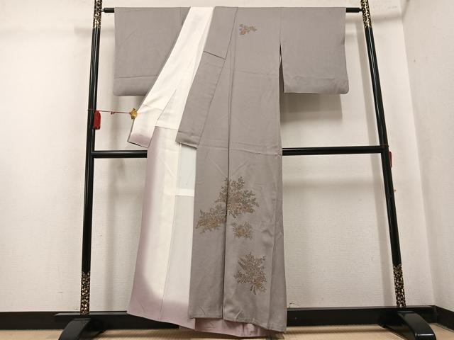 平和屋着物●中国三大刺繍　汕頭刺繍　スワトウ刺繍　訪問着　総刺繍　花楽器文　金糸　正絹　逸品　AABK8189ph