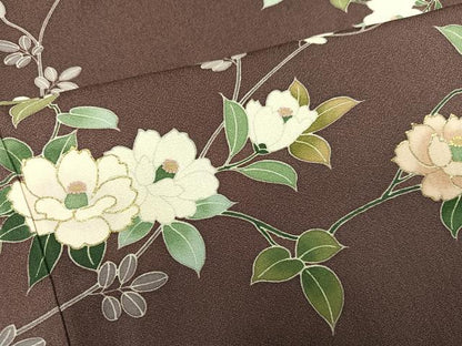 平和屋着物●訪問着　駒刺繍　風景枝花文　暈し染め　金彩　正絹　逸品　AABK8190ph
